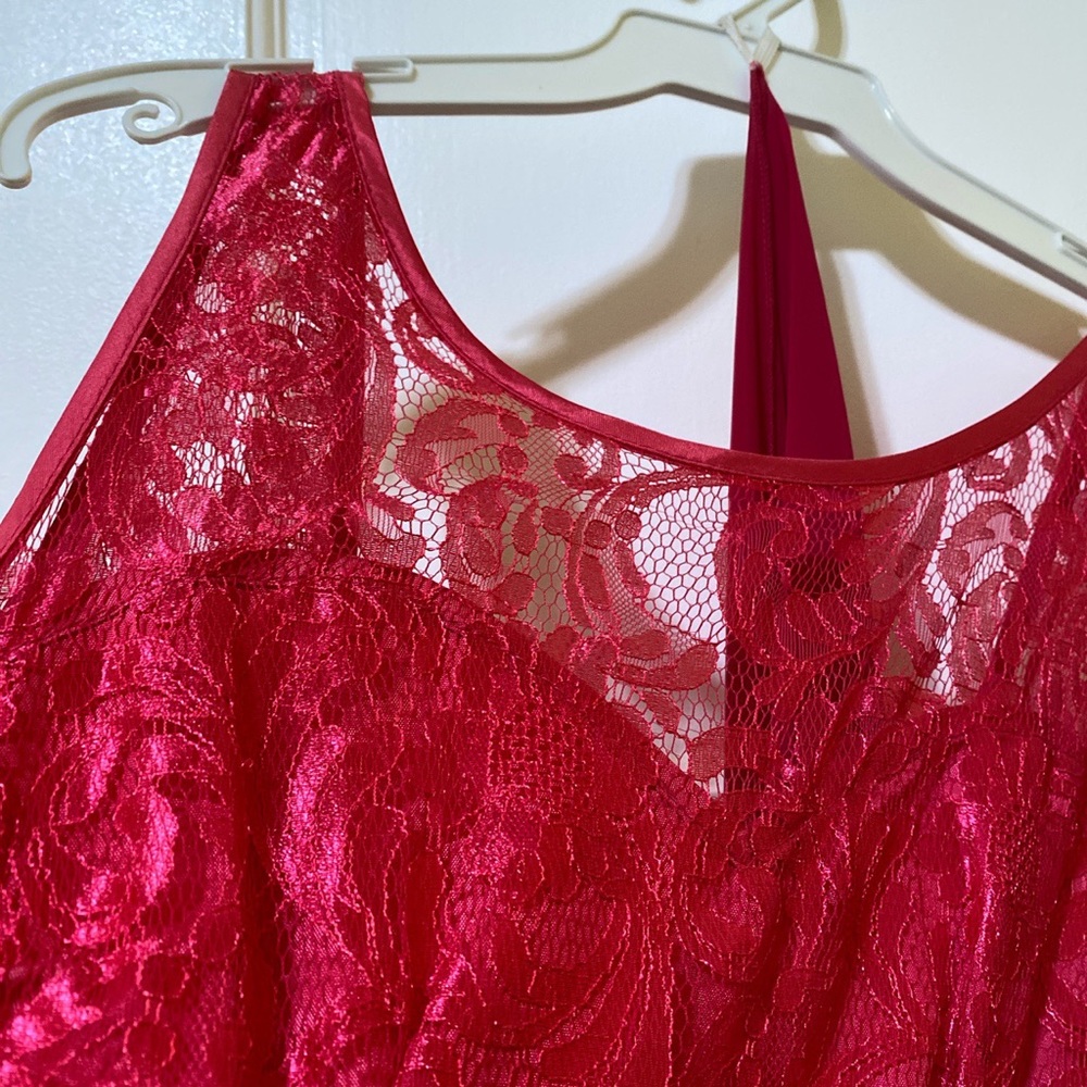 Hot pink mesh dress